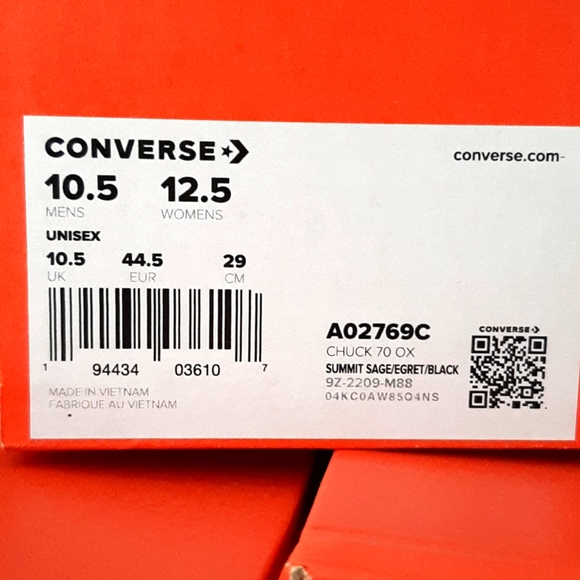 Converse All Star Chuck Taylor Low Tops, Chuck 70 OX *NWT* - Picture 13 of 13